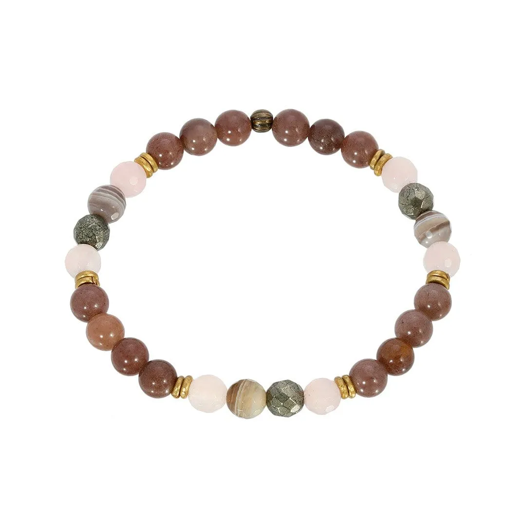 Purple Agate and Rose Quartz Bracelet