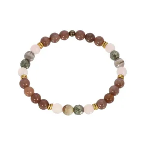 Purple Agate and Rose Quartz Bracelet