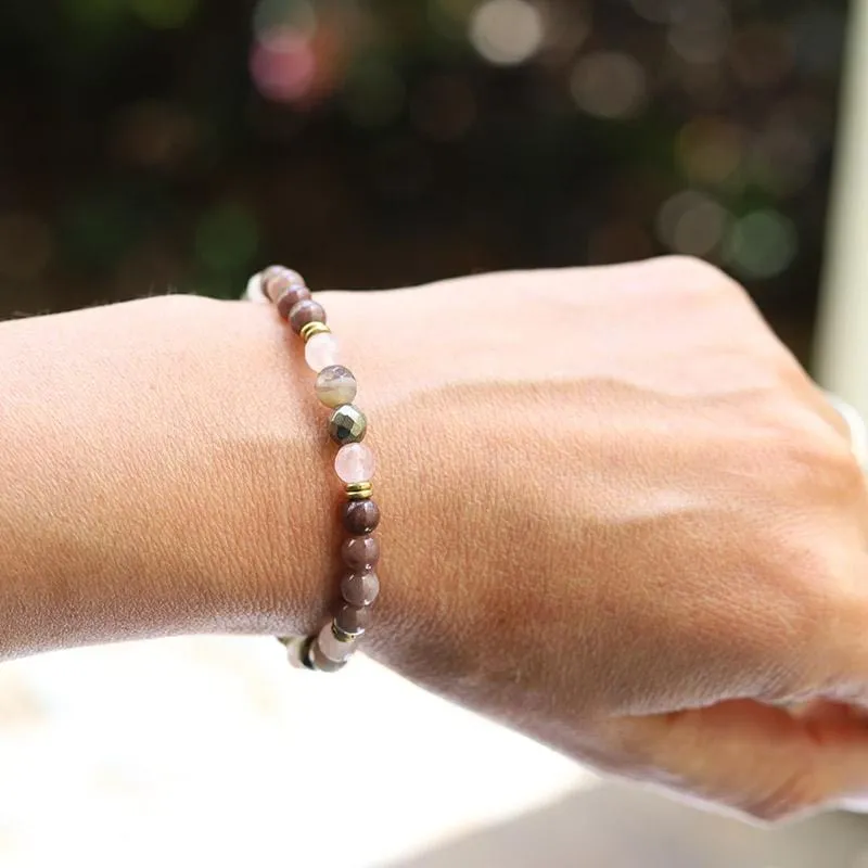 Purple Agate and Rose Quartz Bracelet