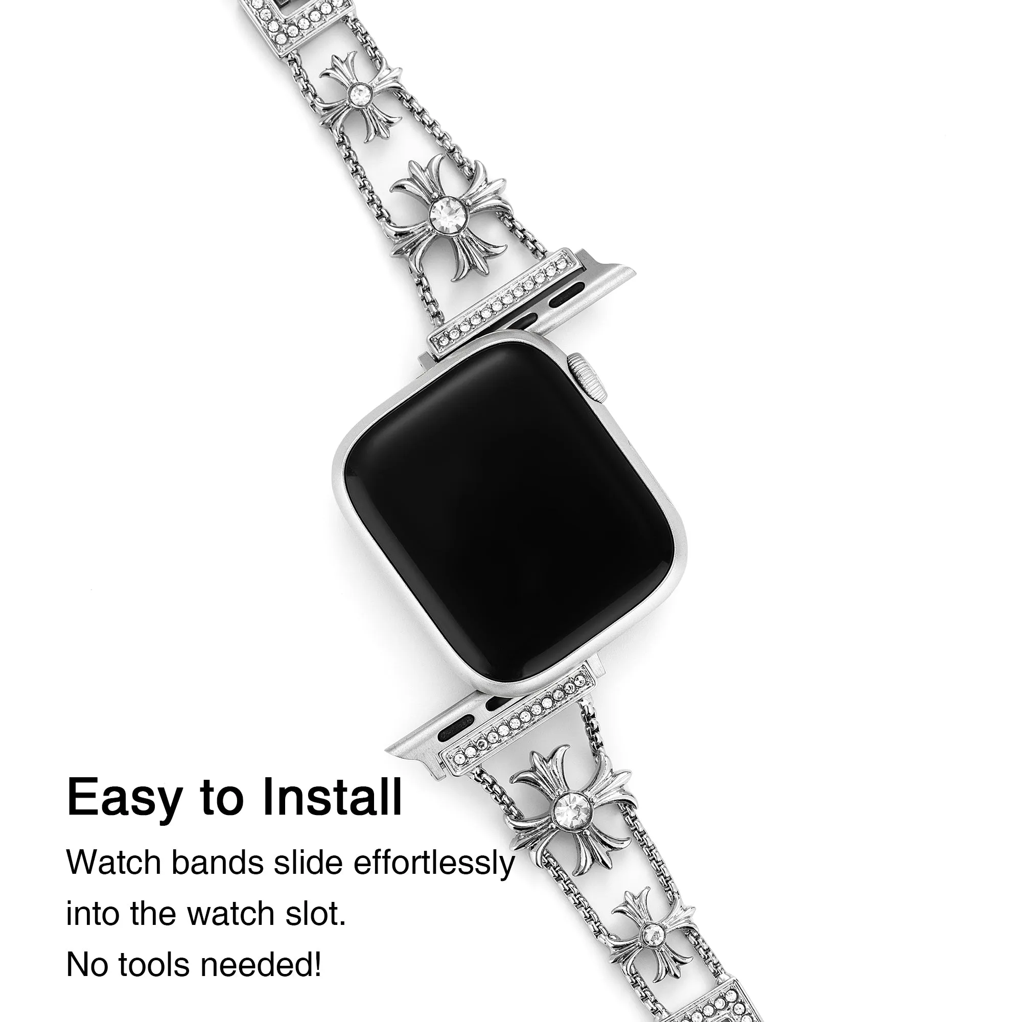 Rhinestone Cross Watch Band