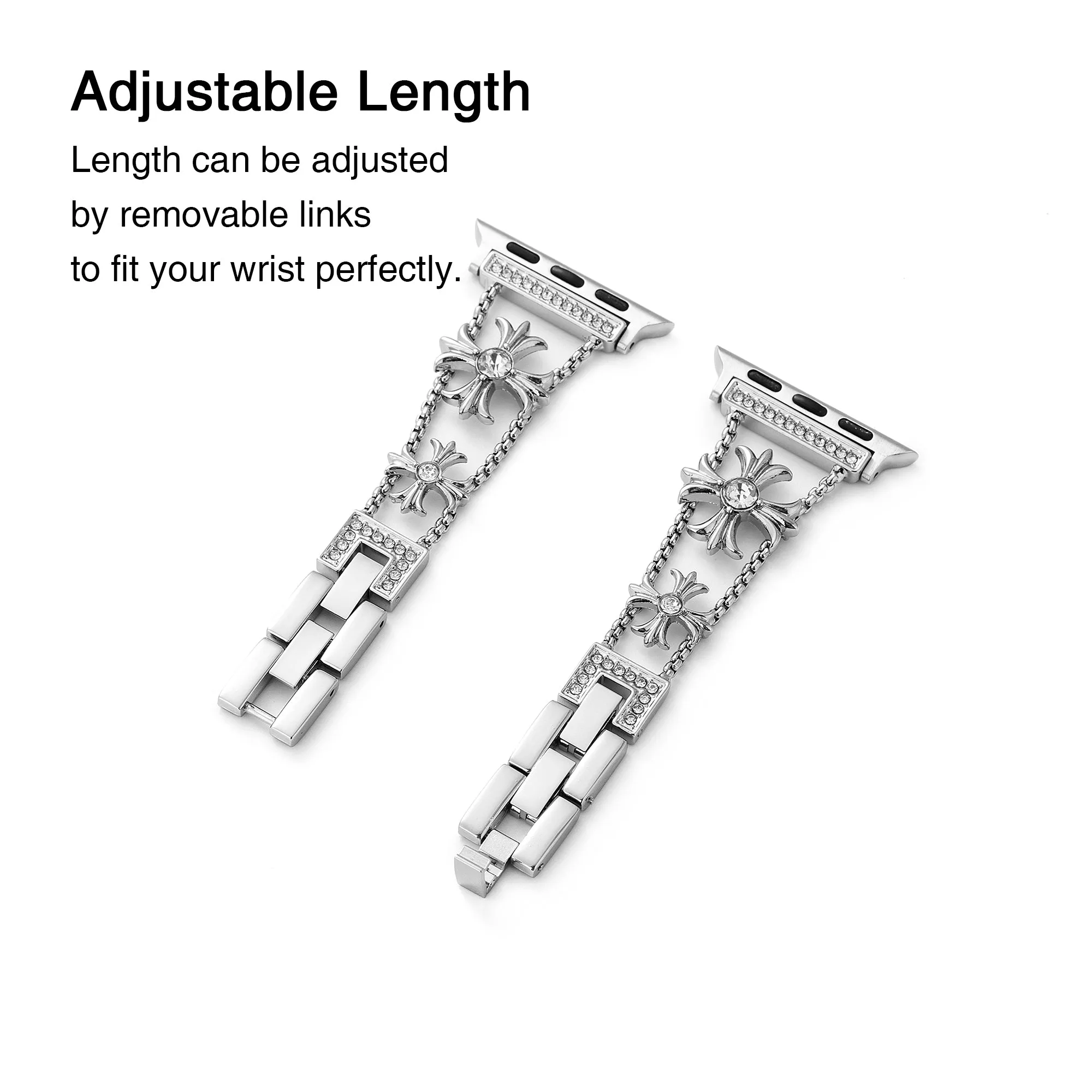 Rhinestone Cross Watch Band