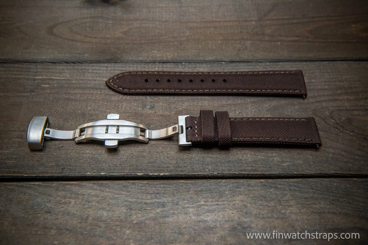 Sailcloth waterproof watch strap. Deployment clasp.