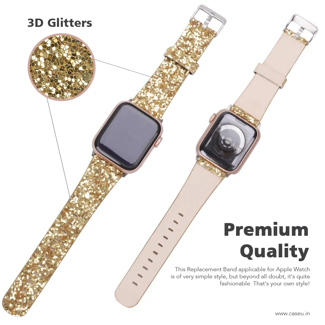 Sparkly 3D Glitter Leather Strap for iWatch