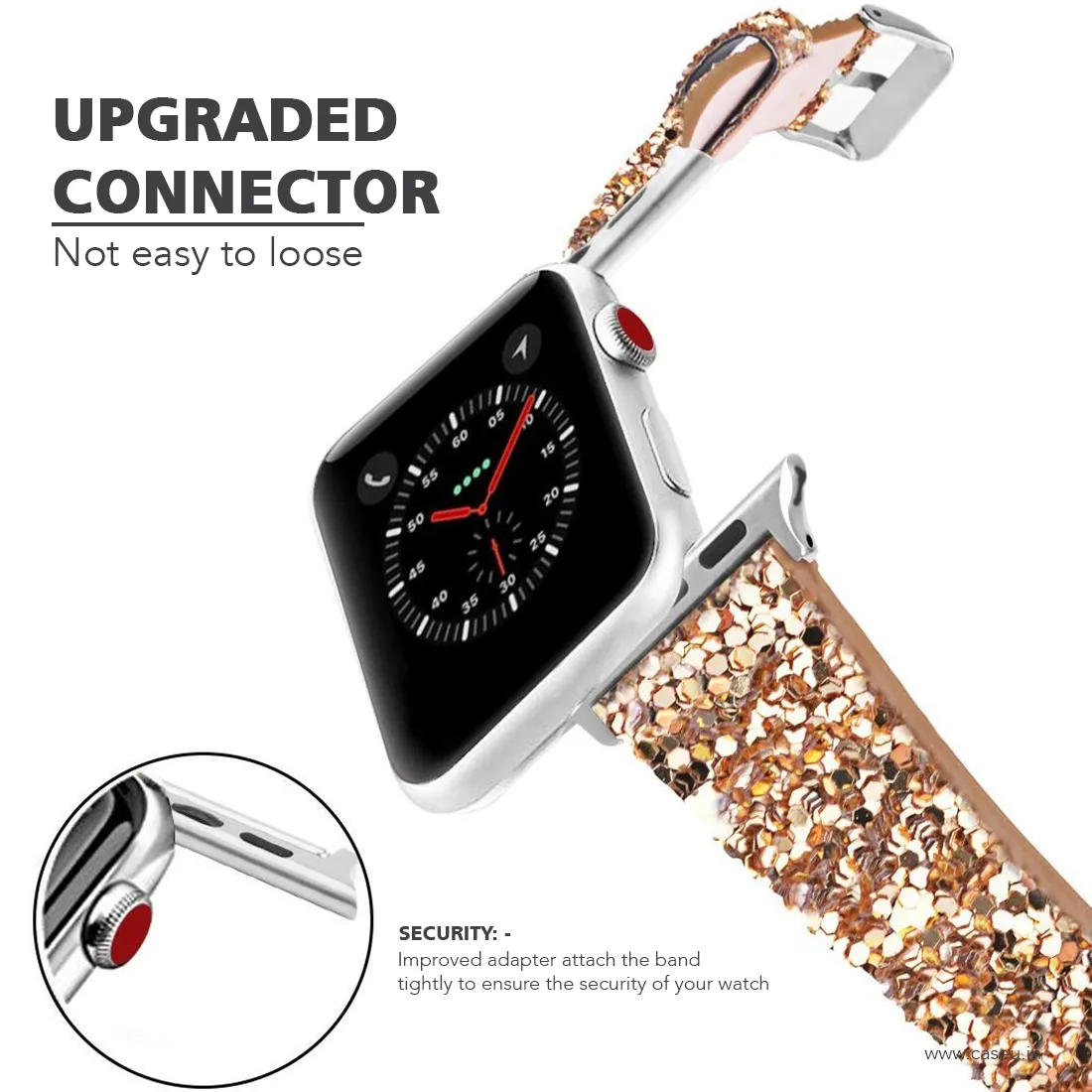 Sparkly 3D Glitter Leather Strap for iWatch