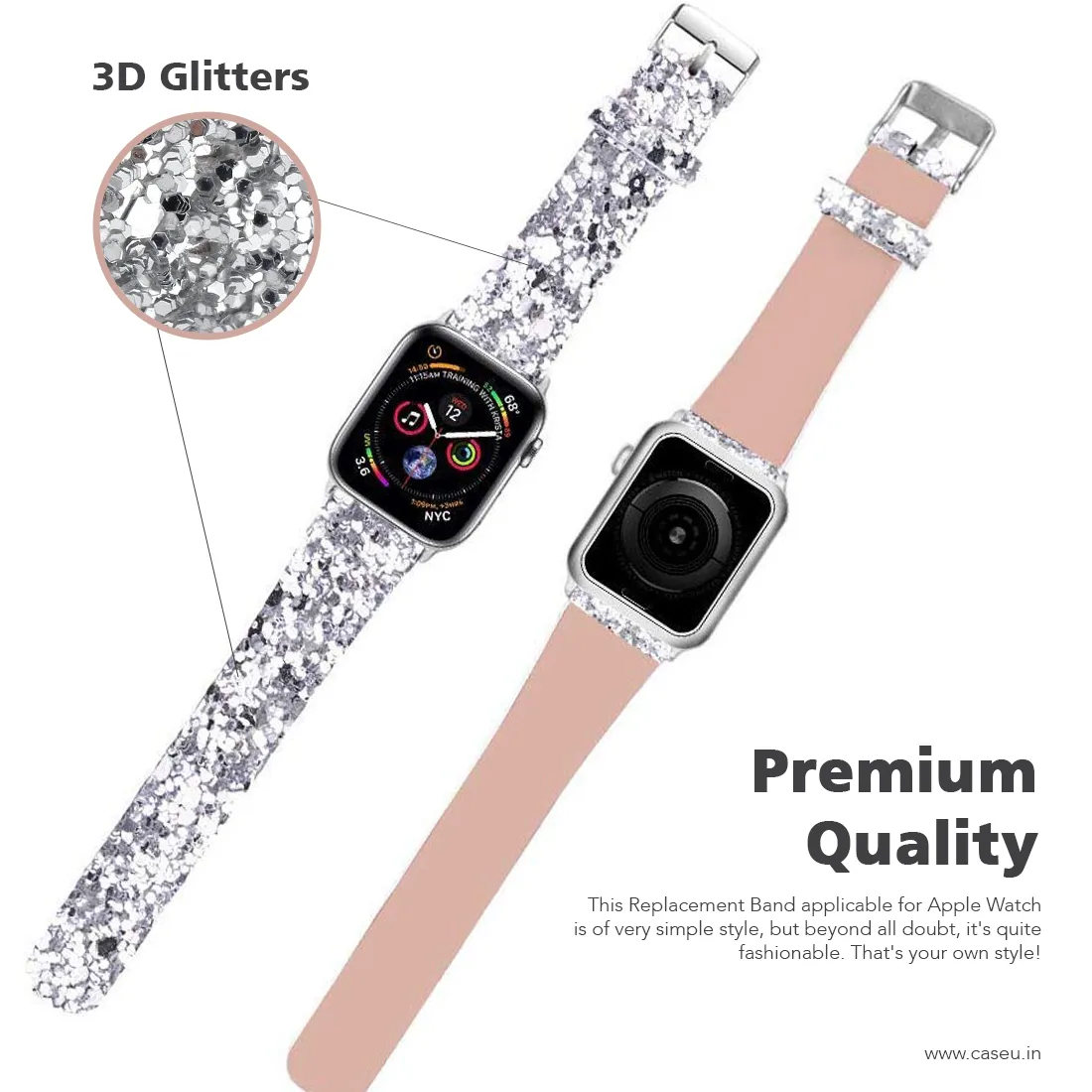 Sparkly 3D Glitter Leather Strap for iWatch