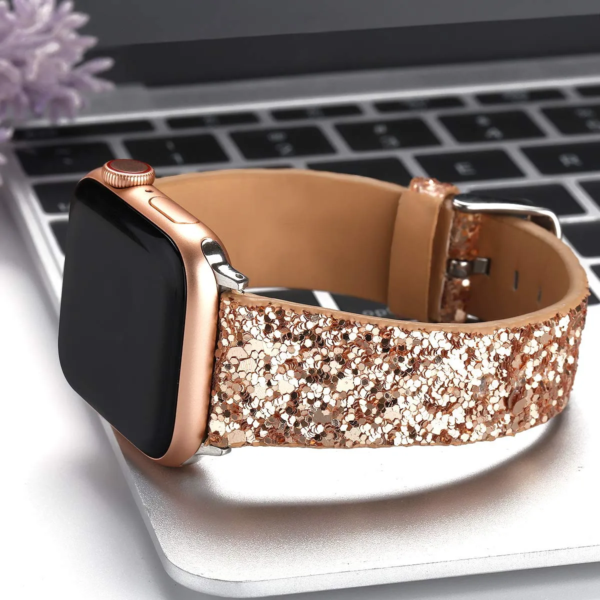 Sparkly 3D Glitter Leather Strap for iWatch