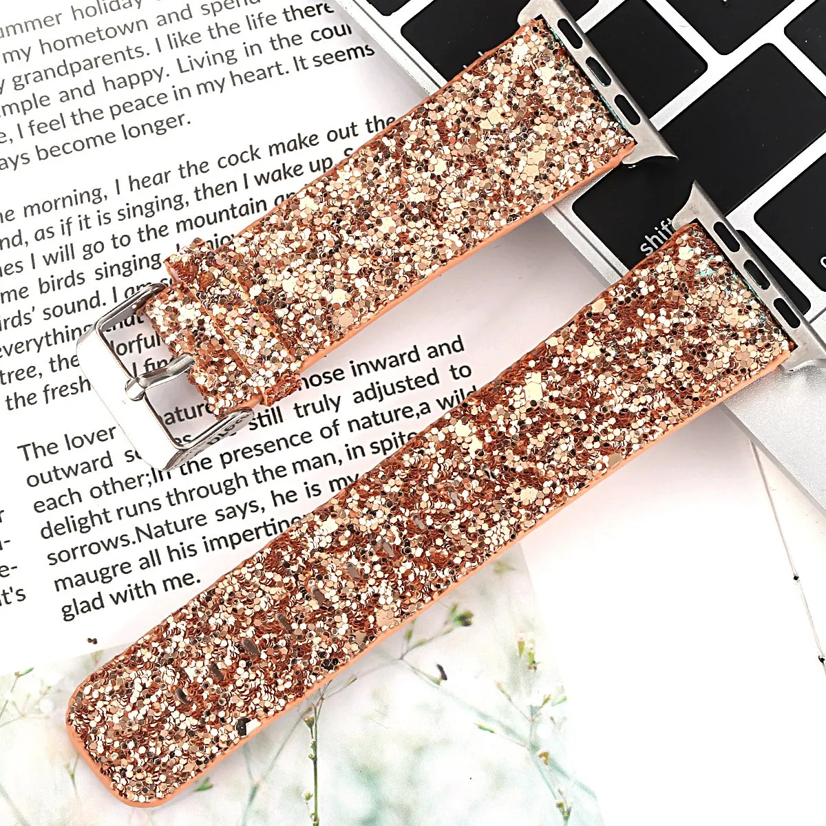 Sparkly 3D Glitter Leather Strap for iWatch