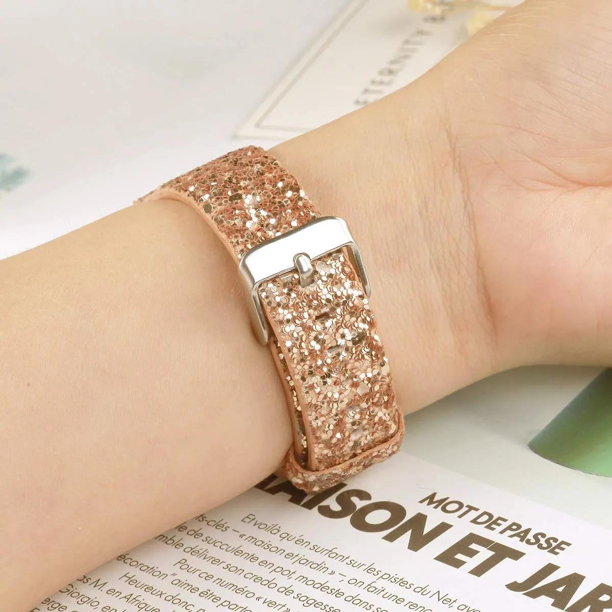 Sparkly 3D Glitter Leather Strap for iWatch