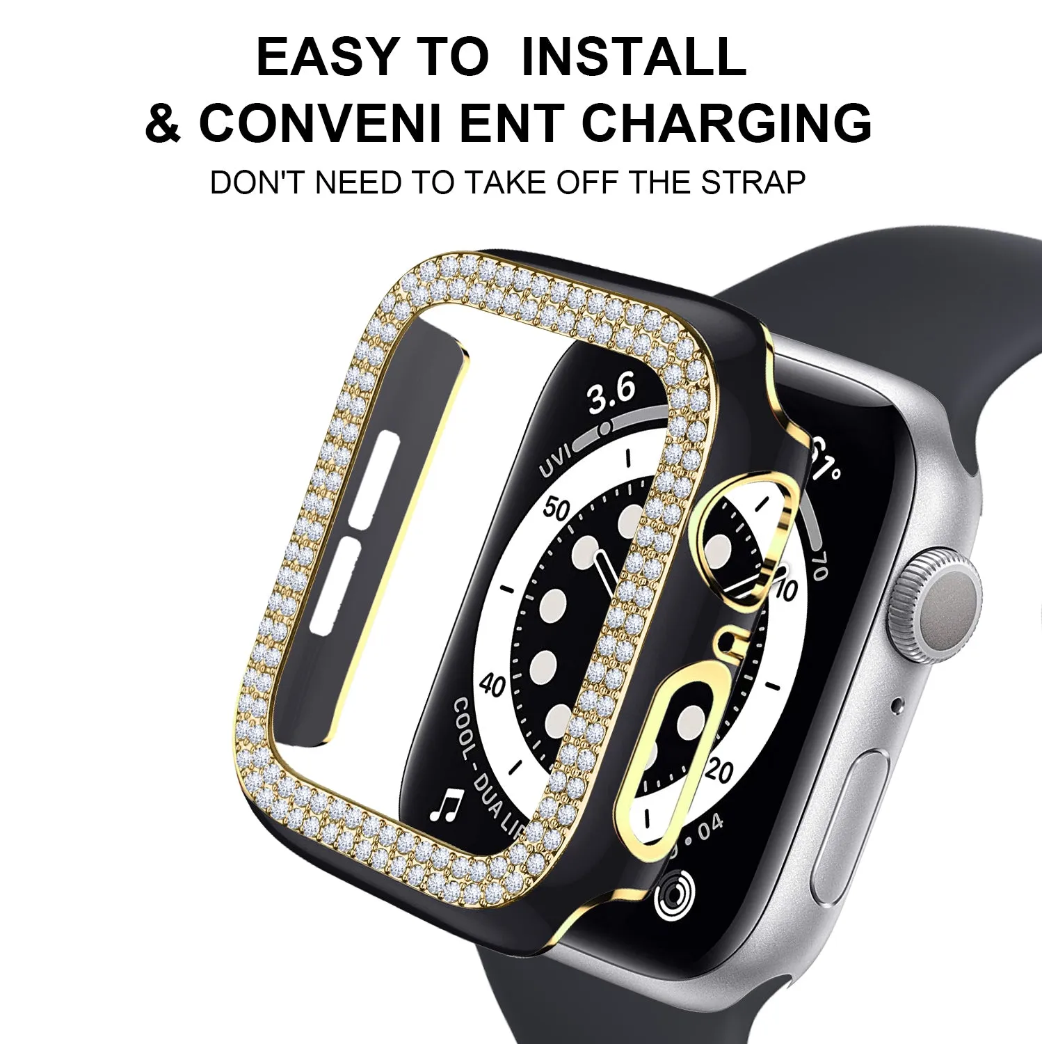 Stylish Bling Bumper Case for Apple Watch-Black