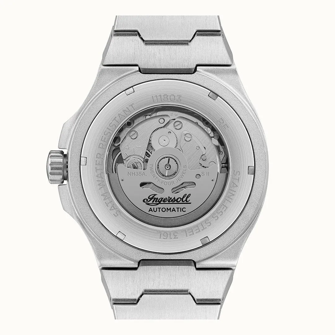 Certainly! To optimize the title for an e-commerce product, its helpful to include relevant keywords and modifiers that potential customers might use when searching for this item. Heres an optimized version of the product title:

The Catalina Automatic Mens Luxury Watch I11803 with Stainless Steel Case and Leather Strap