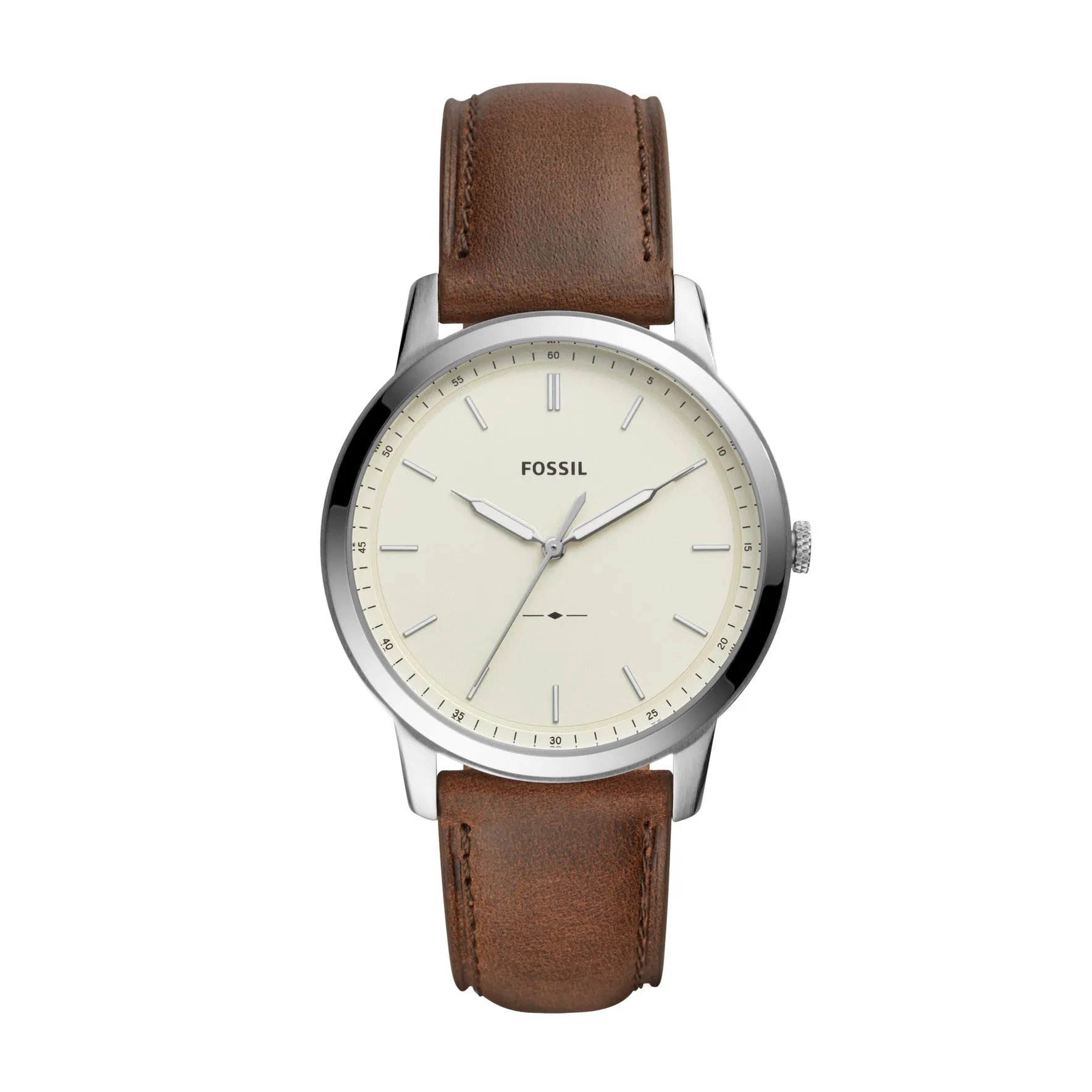 The Minimalist Three-Hand Brown Leather Watch