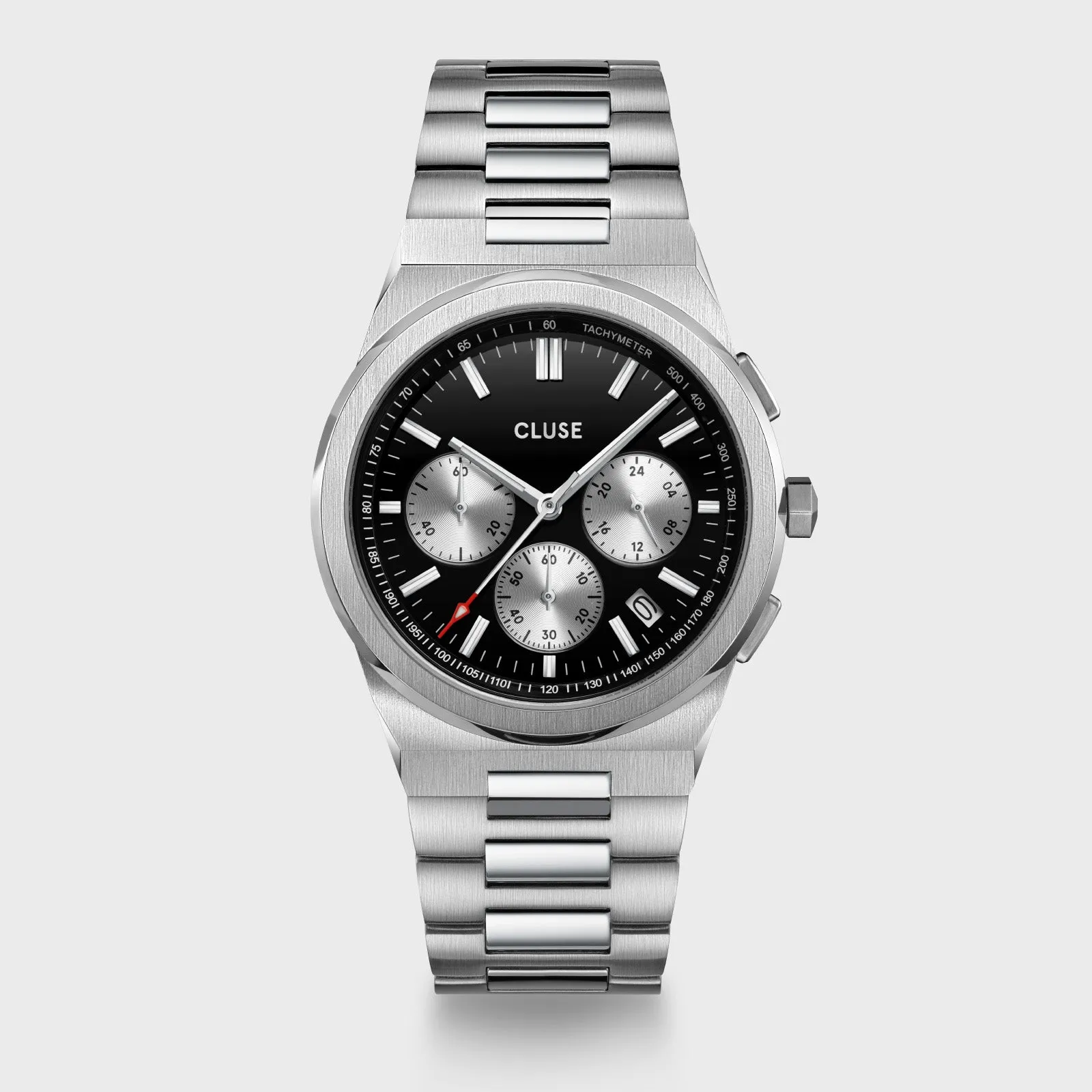 Vigoureux Chrono Steel Black and Silver, Silver Colour