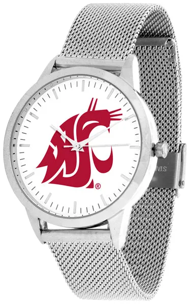 Washington State Statement Mesh Band Unisex Watch - Silver