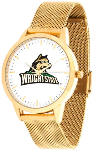 Wright State Statement Mesh Band Unisex Watch - Gold